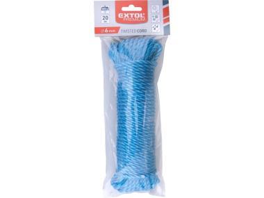 EXTOL kötél, sodrott, kék, 6mm×20m, PP