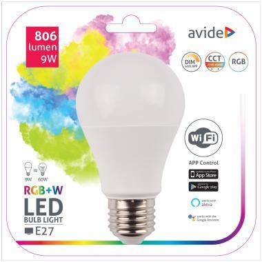 LED izzó E27 9W RGBW  dimmable WIFI APP CONTROL